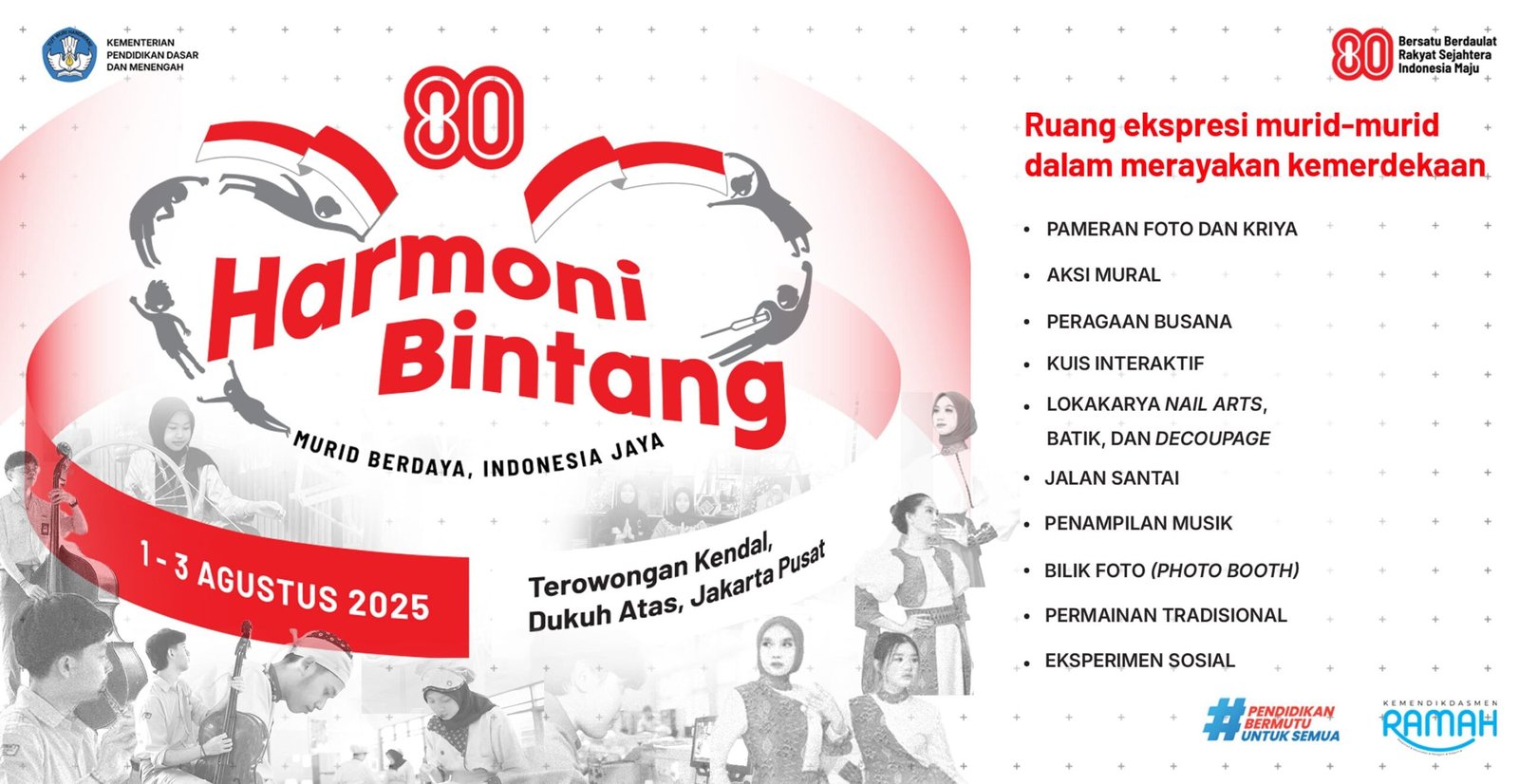 Rayakan Bulan Kemerdekaan, Kemendikdasmen Gelar Festival Harmoni Bintang